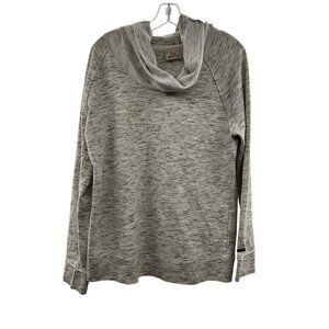 Field & Stream Long Sleeve Women's Heather Gray/Black Cowl Neck Shirt Large